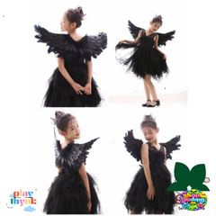 Đôi Cánh Thiên Thần Lông Vũ - Phụ Kiện Hóa Trang Công Chúa, Halloween, Tết Trung Thu Cho Bé - Set 3 Món Độc Đáo