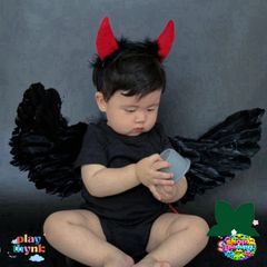 Đôi Cánh Thiên Thần Lông Vũ - Phụ Kiện Hóa Trang Công Chúa, Halloween, Tết Trung Thu Cho Bé - Set 3 Món Độc Đáo