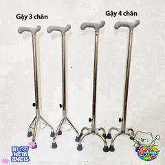 Gậy Tập Đi Chân Inox 3 Chân - Gậy Chống Vững Chãi Dành Cho Người Già và Người Khuyết Tật - Chất Liệu Bền Bỉ, Điều Chỉnh Chiều Cao