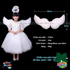 Cánh Thiên Thần Lông Vũ Trắng Đen - Phụ Kiện Hóa Trang Thiên Thần Cho Diễn Xuất và Chụp Ảnh, Nhiều Kích Cỡ Có Sẵn