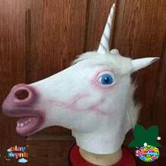 Mặt Nạ Hóa Trang Ngựa 1 Sừng Cao Cấp - Đạo Cụ Halloween Chất Liệu Latex Thoải Mái, Phù Hợp Quay Video TikTok, Trang Trí Lễ Hội