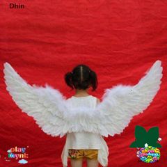 Cánh Thiên Thần Trắng Dành Cho Trẻ Em - Phụ Kiện Tiệc Hóa Trang, Giáng Sinh, Lễ Hội - Đồ Chơi An Toàn, Thân Thiện Với Môi Trường
