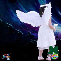 Cánh Thiên Thần Xinh Xắn Cho Bé - Phụ Kiện Hóa Trang Halloween & Giáng Sinh, Size Nhỏ Đến Lớn, Lông Vũ An Toàn, Đồ Dùng Tiệc, Đạo Cụ