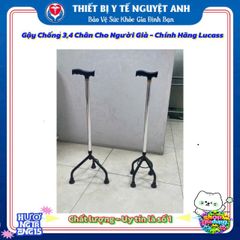 Gậy Chống Đỡ Lucass 4 Chân Inox Chất Lượng Cao - An Toàn Dành Cho Người Cao Tuổi, Phục Hồi Chức Năng, Hỗ Trợ Di Chuyển Ổn Định