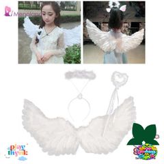 Băng Đô Cánh Thiên Thần Trắng cho Trẻ Em - Phụ Kiện Halloween Dễ Thương, Trang Phục Hóa Trang và Biểu Diễn Thời Trang