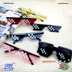 Kính Mát Thug Life Đen - Kính Gương Phong Cách Minecraft Siêu Ngầu, Chất Liệu Nhựa ABS Bền Đẹp, Thích Hợp Chụp Hình Nhóm