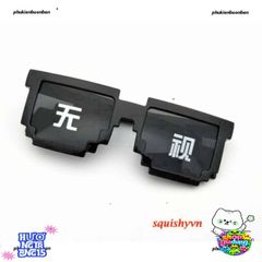 Kính Mát Thug Life Đen - Kính Gương Phong Cách Minecraft Siêu Ngầu, Chất Liệu Nhựa ABS Bền Đẹp, Thích Hợp Chụp Hình Nhóm