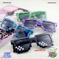 Kính Mát Thug Life Đen - Kính Gương Phong Cách Minecraft Siêu Ngầu, Chất Liệu Nhựa ABS Bền Đẹp, Thích Hợp Chụp Hình Nhóm