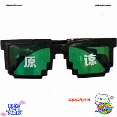 Kính Mát Thug Life Đen - Kính Gương Phong Cách Minecraft Siêu Ngầu, Chất Liệu Nhựa ABS Bền Đẹp, Thích Hợp Chụp Hình Nhóm