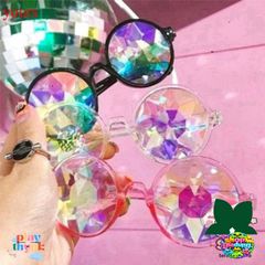 Kính Vạn Hoa Thời Trang - Kính Mát Trong Suốt Dành Cho Tiệc Rave & Halloween - Gọng Hồng/Đen Phá Cách