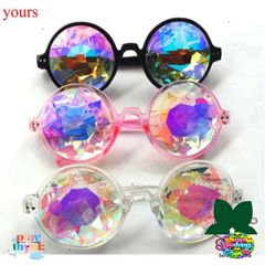 Kính Vạn Hoa Thời Trang - Kính Mát Trong Suốt Dành Cho Tiệc Rave & Halloween - Gọng Hồng/Đen Phá Cách
