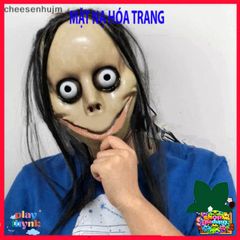 Áo Khẩu Trang Halloween Momo Tóc Dài - Phụ Kiện Cosplay Ma Quái - Đồ Trang Trí Tiệc Halloween Có Chất Liệu ABS Bền Đẹp