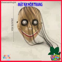 Áo Khẩu Trang Halloween Momo Tóc Dài - Phụ Kiện Cosplay Ma Quái - Đồ Trang Trí Tiệc Halloween Có Chất Liệu ABS Bền Đẹp