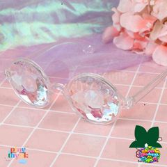 Kính Mát Vạn Hoa Tròn Unisex - Phong Cách Hiện Đại, Chất Liệu Nhựa Cao Cấp, Màu Đen Hồng Trong Suốt