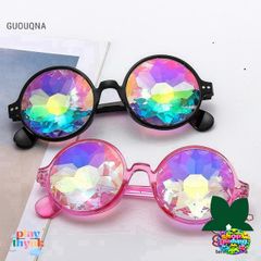 Kính Vạn Hoa GUOUqna Thời Trang 2023 - Kính Tròn Phong Cách Cho Nam & Nữ, Chất Liệu Nhựa PC, Nhiều Màu Sắc Mới