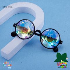 Kính Mát Pha Lê Henghome Sang Trọng - Kính Tròn Nổi Bật Hè 2023, Chất Lượng Cao, Màu Hồng, Đen, và Trong Suốt