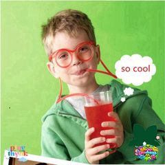 Ống Hút Hình Kính Mắt Đa Sắc Cho Trẻ Em - An Toàn, Tái Sử Dụng, Đồ Chơi Sáng Tạo Cho Tiệc Tùng