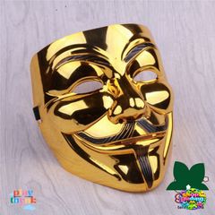 Mặt Nạ Vàng Bóng Anonymous 2023 - Mặt Nạ Hacker Độc Đáo, Chất Lượng Cao, Phù Hợp Cho Halloween & Fan Văn Hóa Phim Vendetta