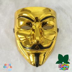 Mặt Nạ Vàng Bóng Anonymous 2023 - Mặt Nạ Hacker Độc Đáo, Chất Lượng Cao, Phù Hợp Cho Halloween & Fan Văn Hóa Phim Vendetta