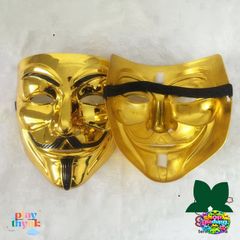 Mặt Nạ Vàng Bóng Anonymous 2023 - Mặt Nạ Hacker Độc Đáo, Chất Lượng Cao, Phù Hợp Cho Halloween & Fan Văn Hóa Phim Vendetta