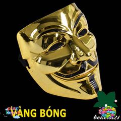 Mặt Nạ Vàng Bóng Anonymous 2023 - Mặt Nạ Hacker Độc Đáo, Chất Lượng Cao, Phù Hợp Cho Halloween & Fan Văn Hóa Phim Vendetta