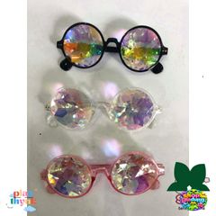 Kính Vạn Hoa Thời Trang Trong Suốt - Kính Mắt Bar Rave Ánh Cầu Vồng - Phụ Kiện Tiệc Tùng Halloween