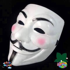 Mặt Nạ Hacker Anonymous - Khẩu Trang Độc Đáo Trắng Thiết Kế Vendetta Sành Điệu Cho Halloween và Cosplay