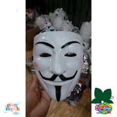 Mặt Nạ Hacker Anonymous - Khẩu Trang Độc Đáo Trắng Thiết Kế Vendetta Sành Điệu Cho Halloween và Cosplay