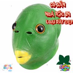 Mặt Nạ Silicone Hóa Trang Đầu Cá Xanh - Đạo Cụ Cosplay Vui Nhộn Cho Tiệc Halloween, Lễ Hội, Giáng Sinh