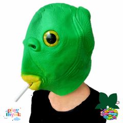 Mặt Nạ Silicone Hóa Trang Đầu Cá Xanh - Đạo Cụ Cosplay Vui Nhộn Cho Tiệc Halloween, Lễ Hội, Giáng Sinh