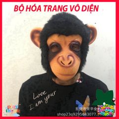 Mặt Nạ Khỉ Đầu Chó Đen Halloween - Mặt Nạ Latex Cao Cấp Dành Cho Hóa Trang và Sự Kiện, Thú Vị Cho Người Mê Thú Vị Halloween