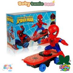 Xe trượt ván Spider-Man cho trẻ em - Đồ chơi tương tác có phát nhạc, xoay 360 độ, thiết kế an toàn và hấp dẫn cho bé từ 3 tuổi.