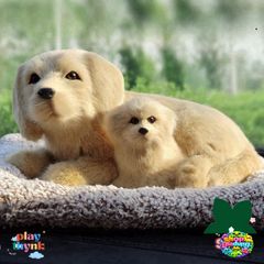 Gấu Bông Mẹ-Con Cún - Trang Trí Xe Hơi Độc Đáo với Lõi Than Hoạt Tính Khử Mùi, Giúp Không Gian Trong Lành và Dễ Thương
