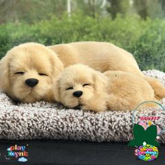 Gấu Bông Mẹ-Con Cún - Trang Trí Xe Hơi Độc Đáo với Lõi Than Hoạt Tính Khử Mùi, Giúp Không Gian Trong Lành và Dễ Thương