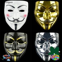 Mặt Nạ V for Vendetta Halloween Đen Trắng - Mặt Nạ Guy Fawkes Dành Cho Người Lớn - Trang Phục Lễ Hội, Biểu Diễn COS
