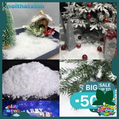 Bột Tuyết Nhân Tạo Trang Trí Giáng Sinh 100G - Decor Cây Thông Noel, Trang Trí Quầy Mua Sắm, An Toàn, Không Độc Hại