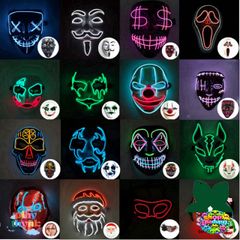 Mặt Nạ Đầu Lâu LED Neon Kinh Dị - Mặt Nạ Halloween Hacker Vendetta Phát Sáng Chất Lượng Cao, Thích Hợp Cho Tiệc Tùng