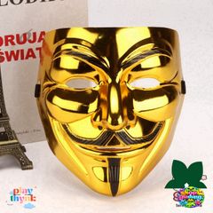 Mặt Nạ Hacker Độc Đáo - Phụ Kiện Cosplay Halloween Vàng Bạc Đen Trắng - Giả Trang Anonymouse Chất Liệu Nhựa Dẻo