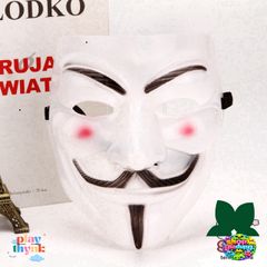 Mặt Nạ Hacker Độc Đáo - Phụ Kiện Cosplay Halloween Vàng Bạc Đen Trắng - Giả Trang Anonymouse Chất Liệu Nhựa Dẻo