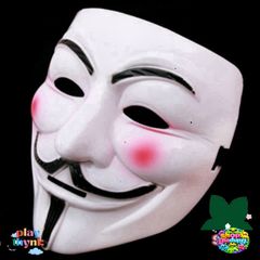 Mặt Nạ Hacker Anonymous Trắng - Phong Cách Halloween Cho Fan Của Nhóm Hacker Nổi Tiếng Toàn Cầu