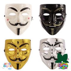 Mặt Nạ Hóa Trang Hacker Vàng Bóng Đen - Chiếc Mặt Nạ Phong Cách Anonymous Độc Đáo Cho Lễ Hội Halloween
