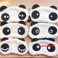 Miếng Bịt Mắt Ngủ Hình Panda - Vải Nhung Lông Dễ Thương, Phụ Kiện Thời Trang Hoạt Hình, Thoải Mái Cho Giấc Ngủ Ngon