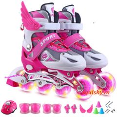 Giày Trượt Patin LED QF cho Trẻ Em & Người Lớn - Giày Thể Thao Cao Cấp Kèm 2 Thanh Cờ Lê Tháo Lốp - Món Quà Tuyệt Vời Cho Bé