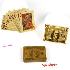 Bộ bài tây poker đen cao cấp PVC chống nước - 54 lá mạ vàng 24k thời thượng, độc đáo cho chơi bài và ảo thuật