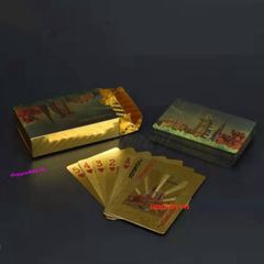 Bộ bài tây poker đen cao cấp PVC chống nước - 54 lá mạ vàng 24k thời thượng, độc đáo cho chơi bài và ảo thuật