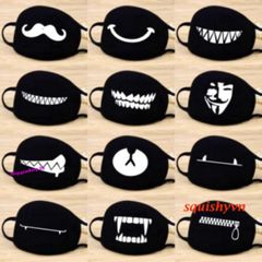 Khẩu Trang Chống Bụi Cotton Đen In Hình EXO, BTS, Hacker, Ngôi Sao - Phong Cách Thời Trang Cho Nam Nữ