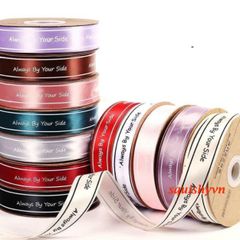Cuộn Duy Băng In Chữ 2,5cm Dài 50m - Duy Băng Vải Lụa Thời Thượng Dùng Làm Nơ, Gói Quà, Trang Trí Hộp Hoa