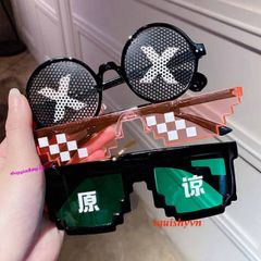 Kính Thug Life 6 Chấm Đa Màu - Kính Gương Thời Trang Minecraft Siêu Ngầu Cho Game Thủ