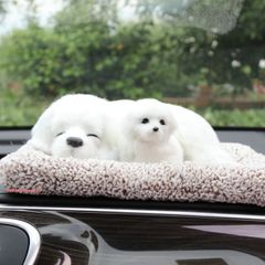Mèo Vằn Xám Đế Hồng - Thú Bông Hấp Thụ Mùi Than Hoạt Tính Trang Trí Ô Tô và Phòng Làm Việc, Khử Độc Không Khí 28x20cm