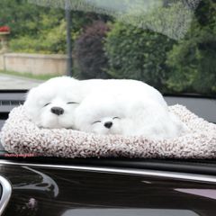 Mèo Vằn Xám Đế Hồng - Thú Bông Hấp Thụ Mùi Than Hoạt Tính Trang Trí Ô Tô và Phòng Làm Việc, Khử Độc Không Khí 28x20cm
